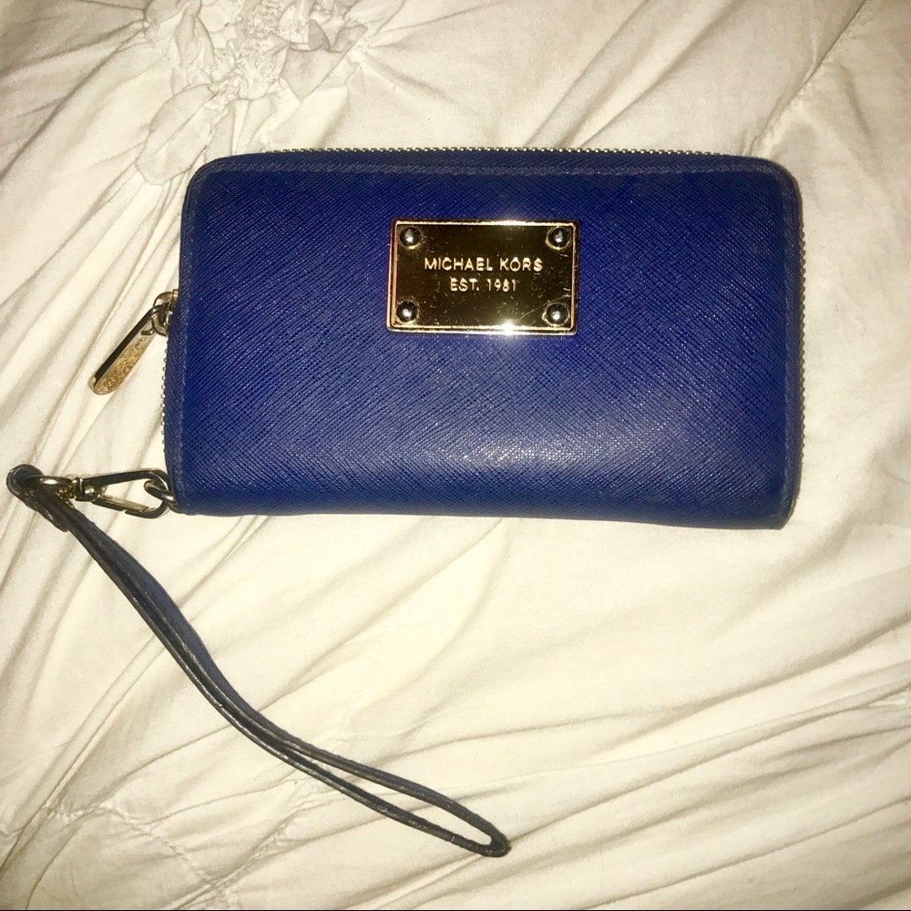 Michael Kors Blue Wristlet Wallet